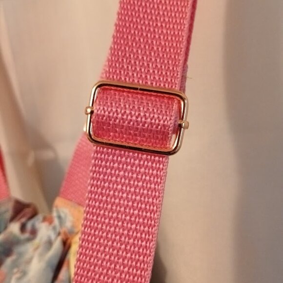 New Rainbow Clouds print Mini Backpack Sling Bag Pink Blue Green Drawstring tote - Picture 8 of 9